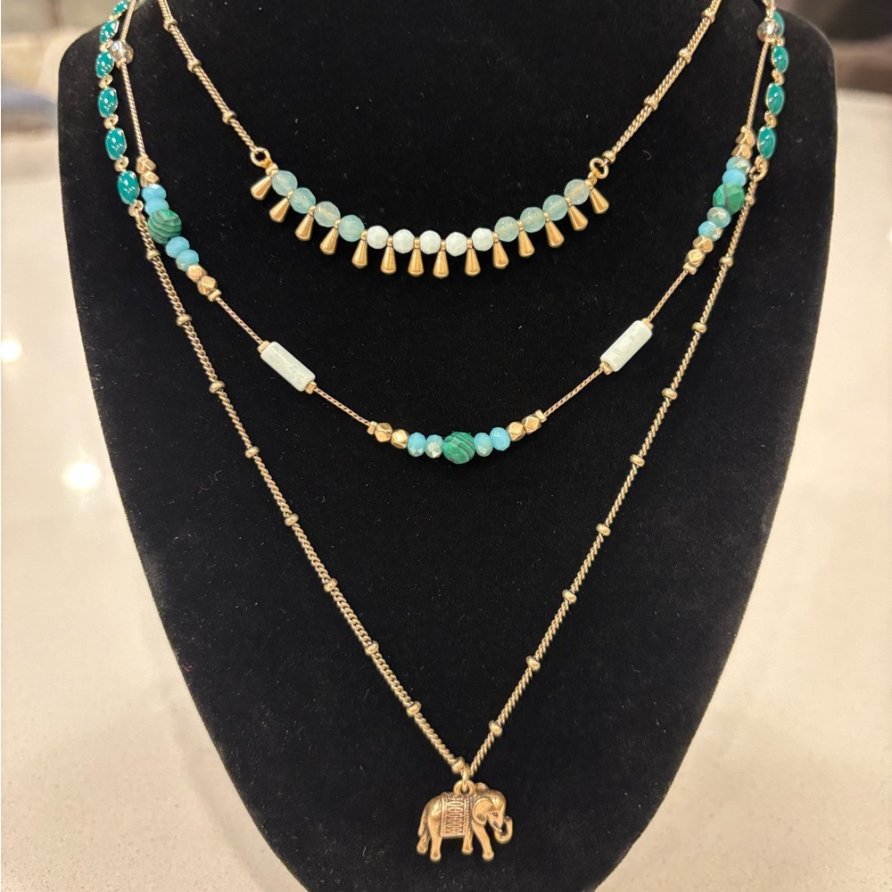 Chloe + Isabel Gold and Turquoise Necklace Trio